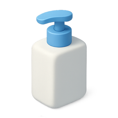 Minimalist 3D Render of a Pump Bottle
