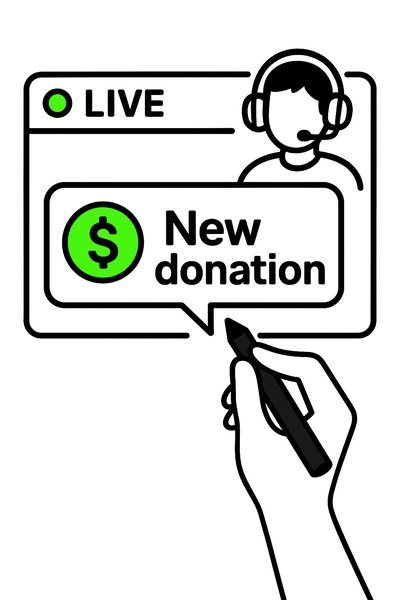 Minimalist Donation Notification Graphic for Live Streams