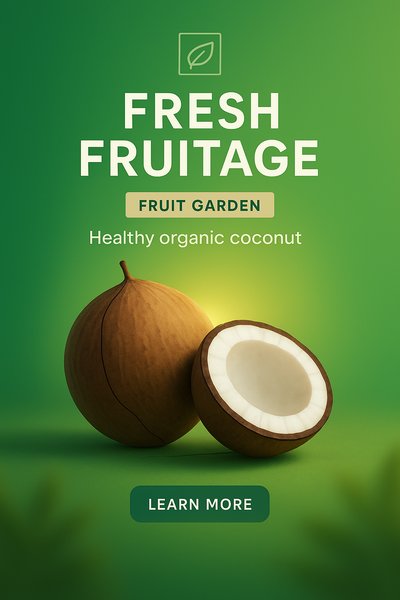 Fresh Fruitage Coconut Promotion Graphic
