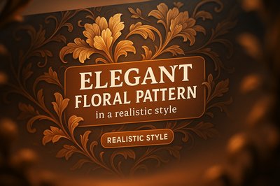 Elegant Floral Pattern Design in Realistic Style