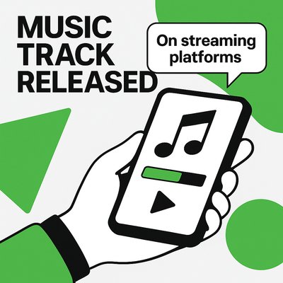 Music Release Announcement Graphic for Streaming Platforms