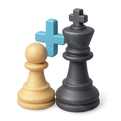 Stylized 3D Chess Pieces in Isometric View