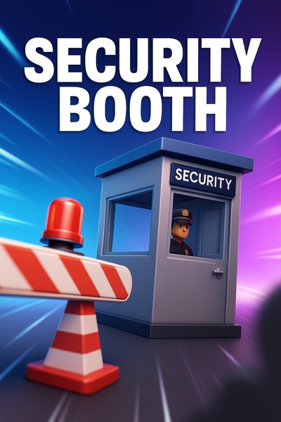 Dynamic Security Booth Illustration with Engaging Visual Elements
