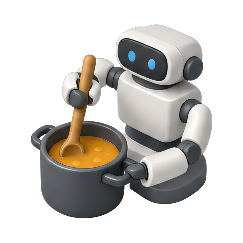 modern kitchen robot cooking