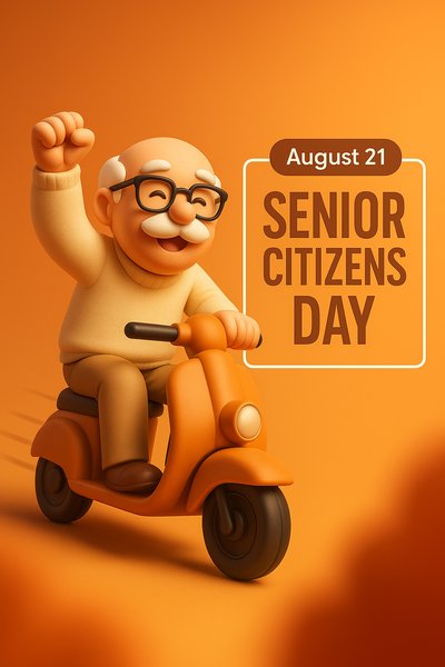 Cheerful Illustration for Senior Citizens Day Celebration
