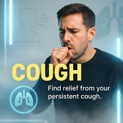 Health Awareness Social Media Post on Cough Relief