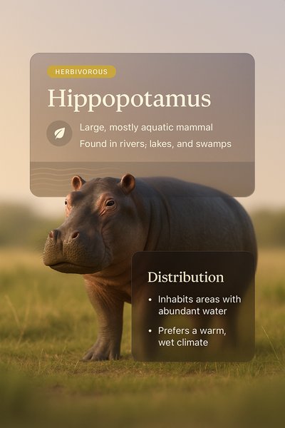 3D Illustration of a Hippo with Informative Overlay