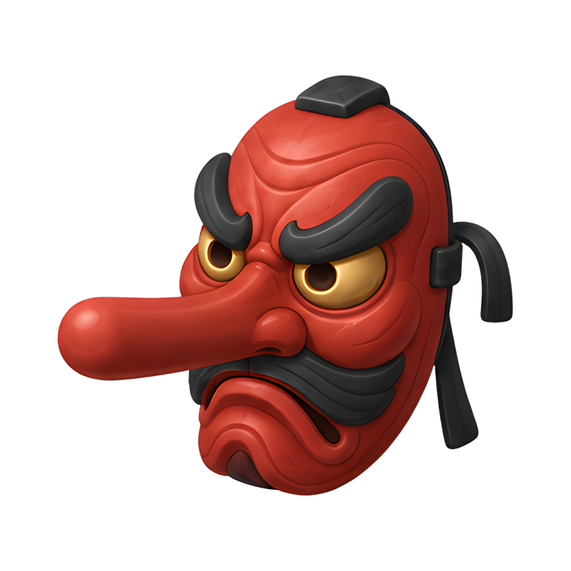 Red Japanese Tengu Mask