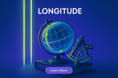 Illuminated Globe and Sextant in Neon Shadows