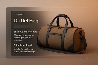 Stylish Duffel Bag Design for Travel and Storage