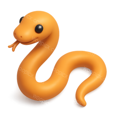Stylized 3D Orange Snake Icon with Isometric View