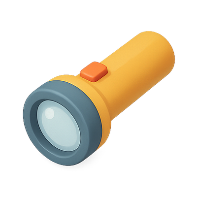 Illustration of a Bright Yellow Flashlight