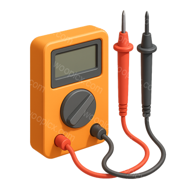 Stylish 3D Multimeter Icon with Probes for Electrical Testing