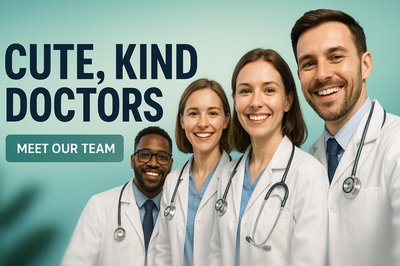 Friendly Medical Team Portrait Featuring Diverse Doctors