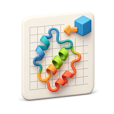 3D Protein Icon for Folding Prediction Visuals