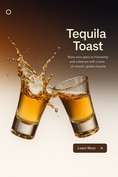 Stylish Tequila Toast Shot with Splash