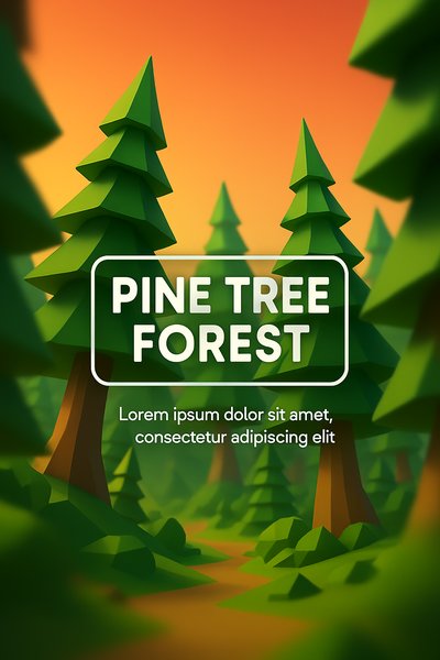 Stylized Pine Tree Forest Graphic for Nature Themes