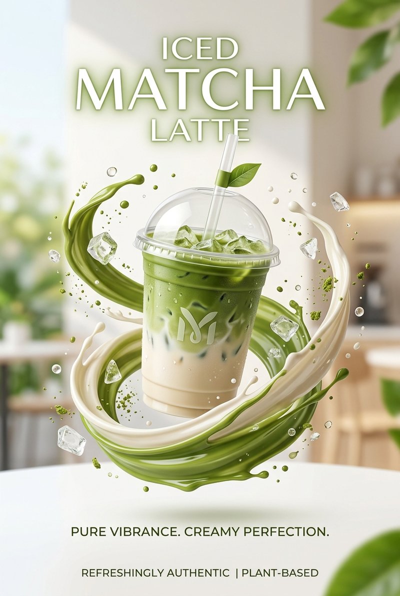 green matcha tea swirl