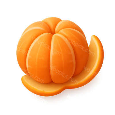 Realistic 3D Tangerine Icon with Slice