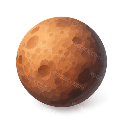 3D Rendered Icon of a Planet with Textured Surface