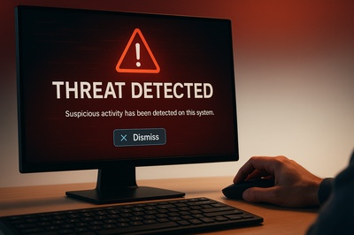 Stylish Web Design Featuring Threat Detection Alert