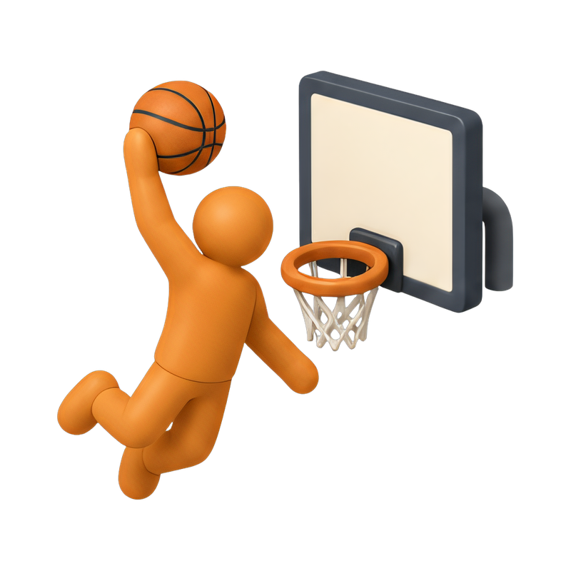 dynamic basketball dunk silhouette