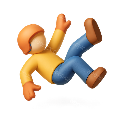 3D Stunt Performer Icon with Volumetric Effect
