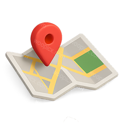 3D Map Graphic with Location Pin
