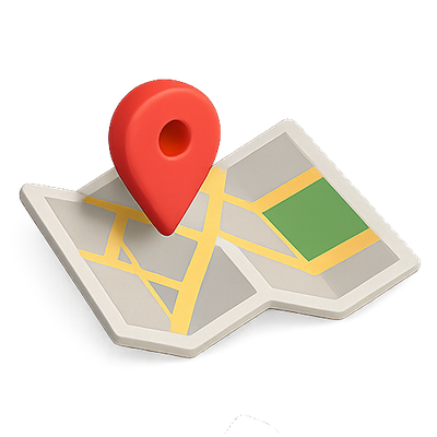 3D Map Graphic with Location Pin