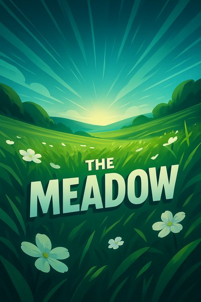 Vibrant Meadow Scene with Dynamic Composition