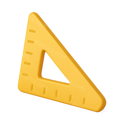 Stylized Yellow Triangle Ruler for Educational Use