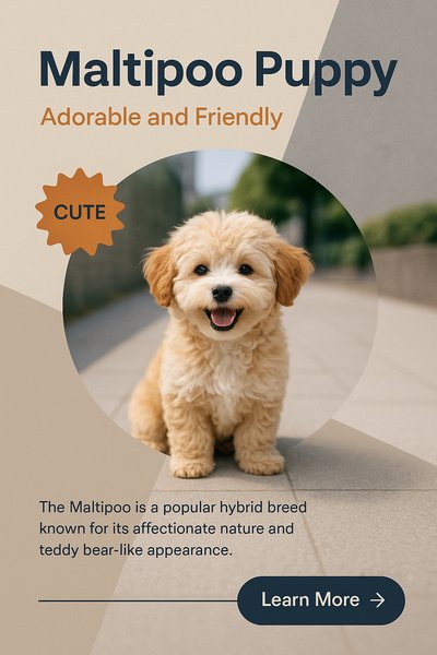 Adorable Maltipoo Puppy Smiling in a Modern Setting