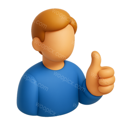 3D Thumbs-Up Icon in Isometric View