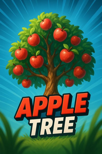 Vibrant Apple Tree Illustration with Dynamic Elements