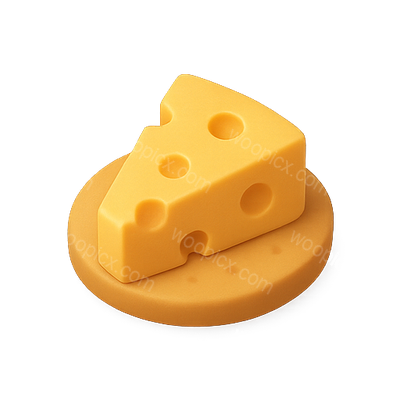 Realistic Cheese Illustration with Base