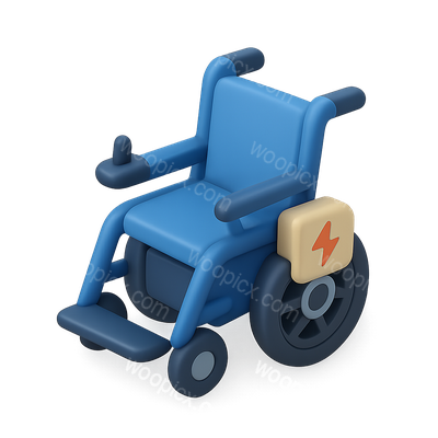 3D Electric Wheelchair Icon Design in Isometric View