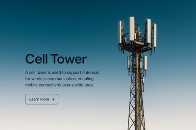 Stylish Cell Tower Illustration for Web Design