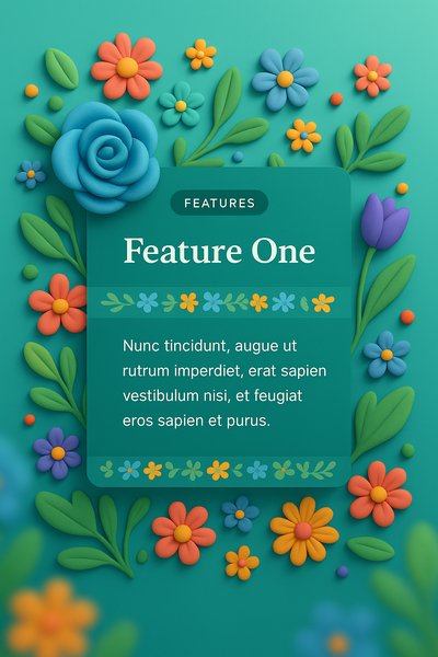 Vibrant Summer Floral Design with 3D Elements
