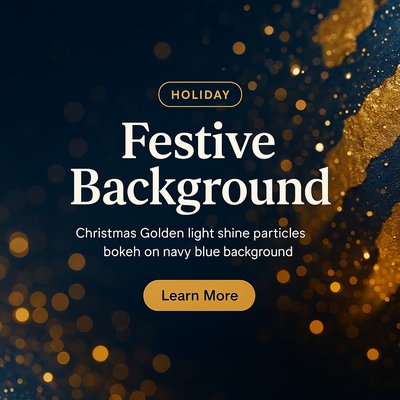 Elegant Festive Background with Golden Bokeh Effects