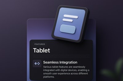 3D Tablet Design with Seamless Integration and Modern Aesthetics