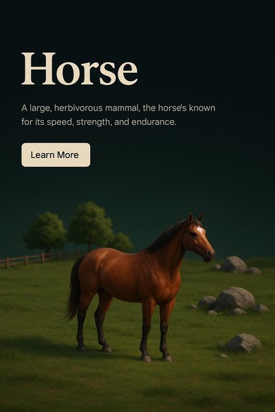 Stunning 3D Horse Scene with Text Overlay