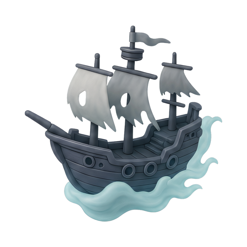 abandoned ghost ship at sea