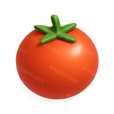 3D Render of a Realistic Tomato with Green Stem