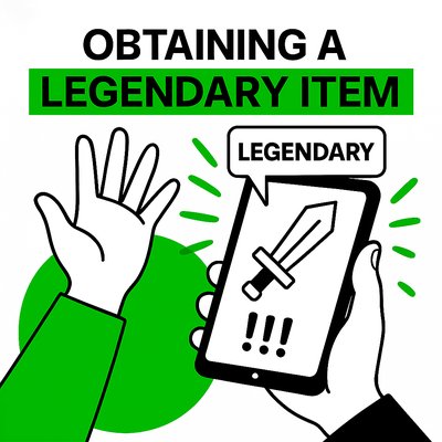 Gaming Illustration of Legendary Item Acquisition