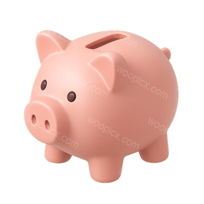 Stylish 3D Piggy Bank Icon with Isometric View
