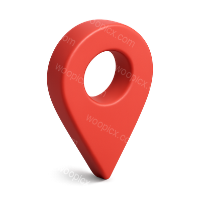 Stylish 3D Location Marker Icon in Red