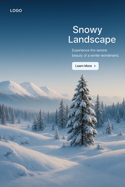 Stylish Winter Landscape Web Design Concept