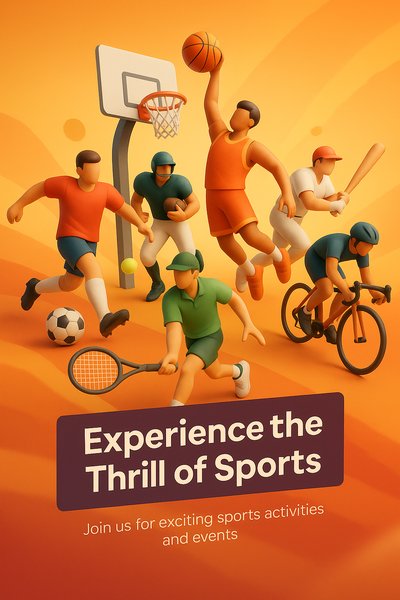 3D Illustration Promoting Sports Activities and Events