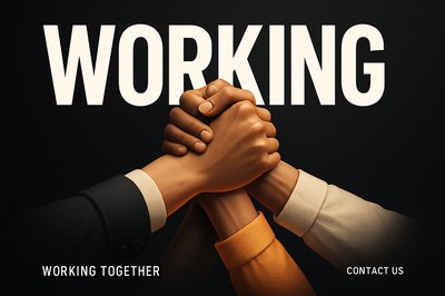 United Hands Power: Working Together Concept Illustration
