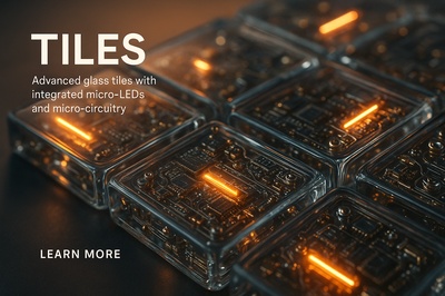 Hyperrealistic Glass Tiles with Micro-LEDs and Circuitry